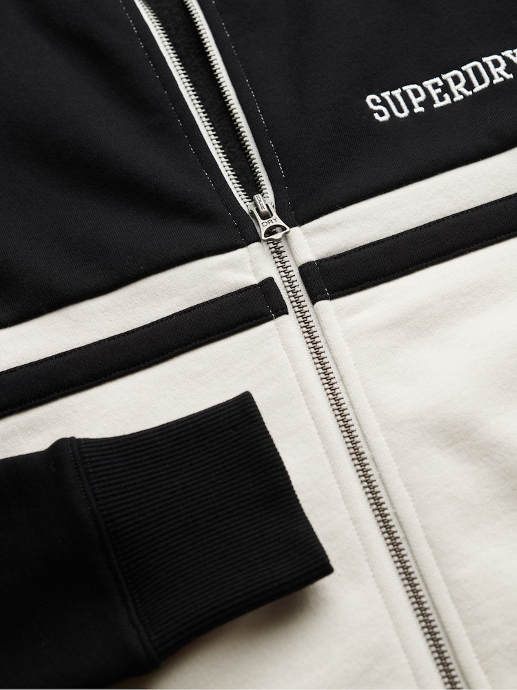 Superdry Black Athletic Essentials Zip Through Track Jacket - Image 5 of 5 Superdry Black Athletic Essentials Zip Through Track Jacket - Image 5 of 5