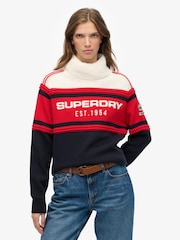 Superdry Red Apres Ski Roll Neck Jumper - Image 1 of 5