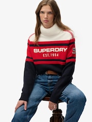 Superdry Red Apres Ski Roll Neck Jumper - Image 4 of 5