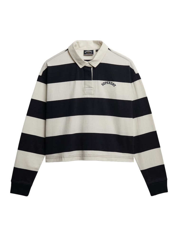 Superdry Eclipse Navy Stripe Ath Essential Stripe Rugby T-Shirt - Image 6 of 6 Superdry Eclipse Navy Stripe Ath Essential Stripe Rugby T-Shirt - Image 6 of 6