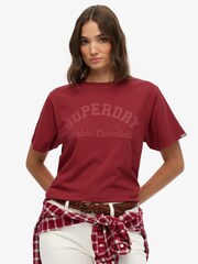 Superdry Red Athletic Essentials Loose T-Shirt - Image 1 of 5