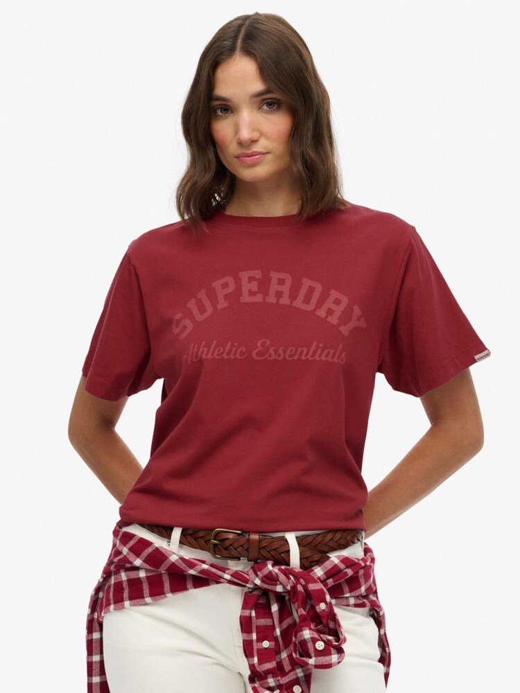 Superdry Red Athletic Essentials Loose T-Shirt - Image 1 of 5