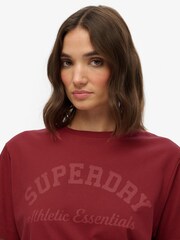 Superdry Red Athletic Essentials Loose T-Shirt - Image 2 of 5