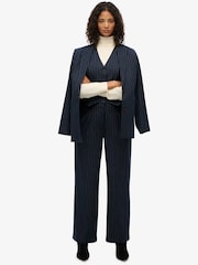 Superdry Blue Mid Rise Wide Leg Tailored Joggers - Image 3 of 6