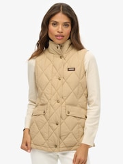 Superdry Brown Sports Puffer Gilet - Image 1 of 7