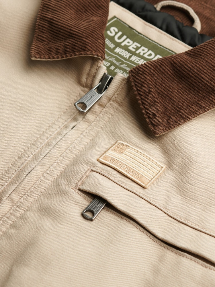 Superdry Brown Cord Collar Quilt Ranch Jacket - Image 7 of 7 Superdry Brown Cord Collar Quilt Ranch Jacket - Image 7 of 7