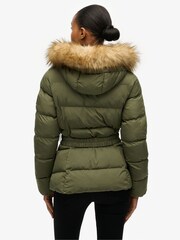 Superdry Green Fuji Belted Puffer Jacket - Image 3 of 9