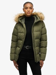 Superdry Green Fuji Belted Puffer Jacket - Image 8 of 9