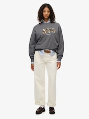 Superdry Grey Night Garden Oversized Crew Sweatshirt - Image 3 of 6