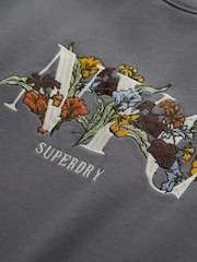 Superdry Grey Night Garden Oversized Crew Sweatshirt - Image 6 of 6