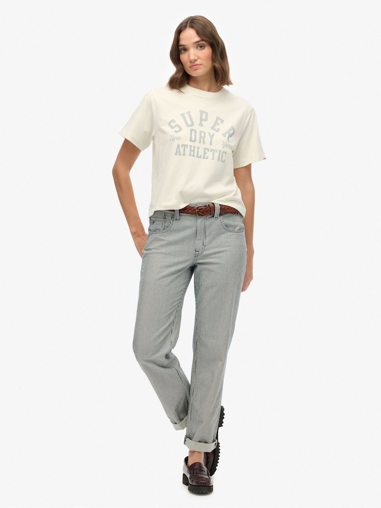 Superdry Cream Athletic Essentials Loose T-Shirt - Image 2 of 5