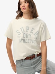 Superdry Cream Athletic Essentials Loose T-Shirt - Image 4 of 5