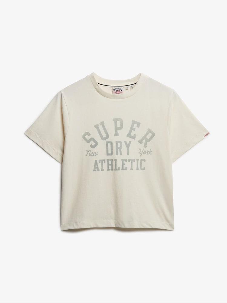 Superdry Cream Athletic Essentials Loose T-Shirt - Image 5 of 5
