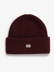 Superdry Red Rib Knitted Beanie Hat - Image 1 of 2