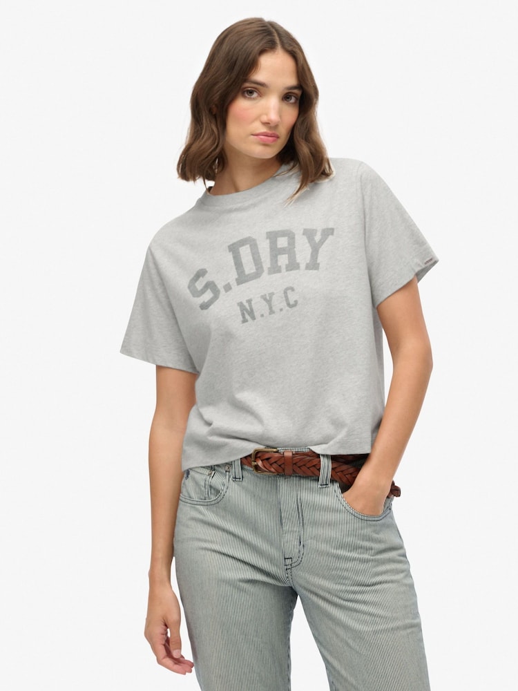 Superdry Grey Athletic Essentials Loose T-Shirt - Image 1 of 5