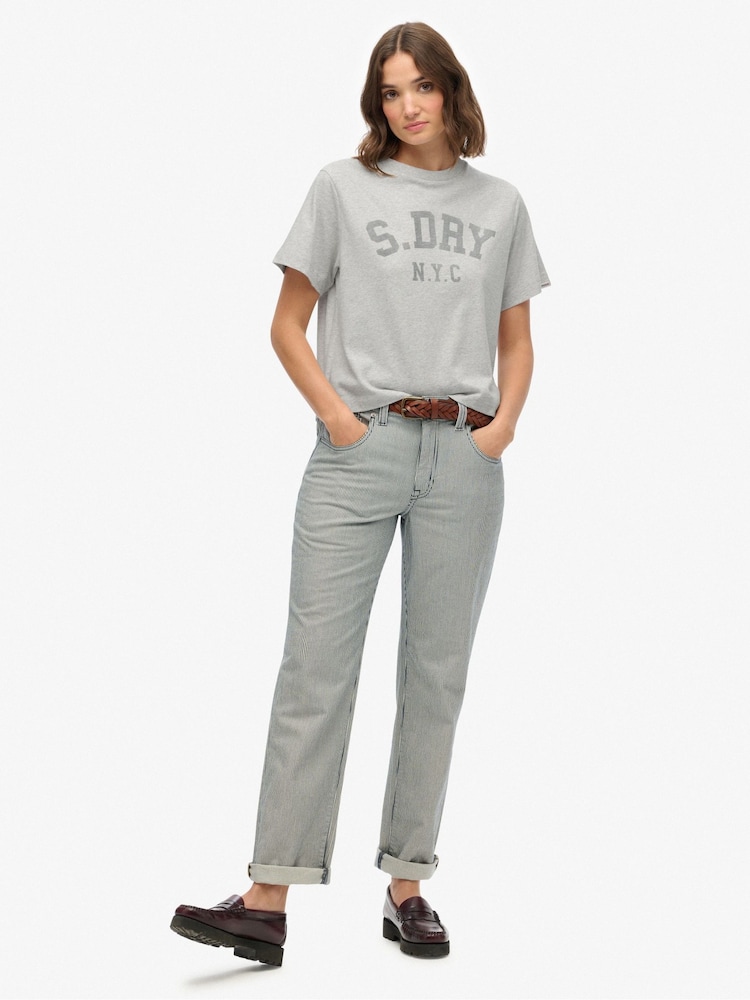 Superdry Grey Athletic Essentials Loose T-Shirt - Image 2 of 5