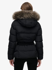 Superdry Black Fuji Belted Puffer Jacket - Image 2 of 7