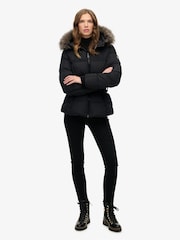 Superdry Black Fuji Belted Puffer Jacket - Image 3 of 7