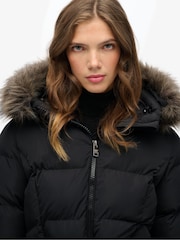Superdry Black Fuji Belted Puffer Jacket - Image 5 of 7