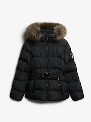 Superdry Black Fuji Belted Puffer Jacket - Image 6 of 7