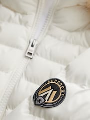Superdry White Fuji Faux Fur Hood Padded Jacket - Image 6 of 6