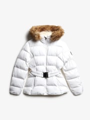 Superdry White Fuji Belted Puffer Jacket - Image 13 of 13