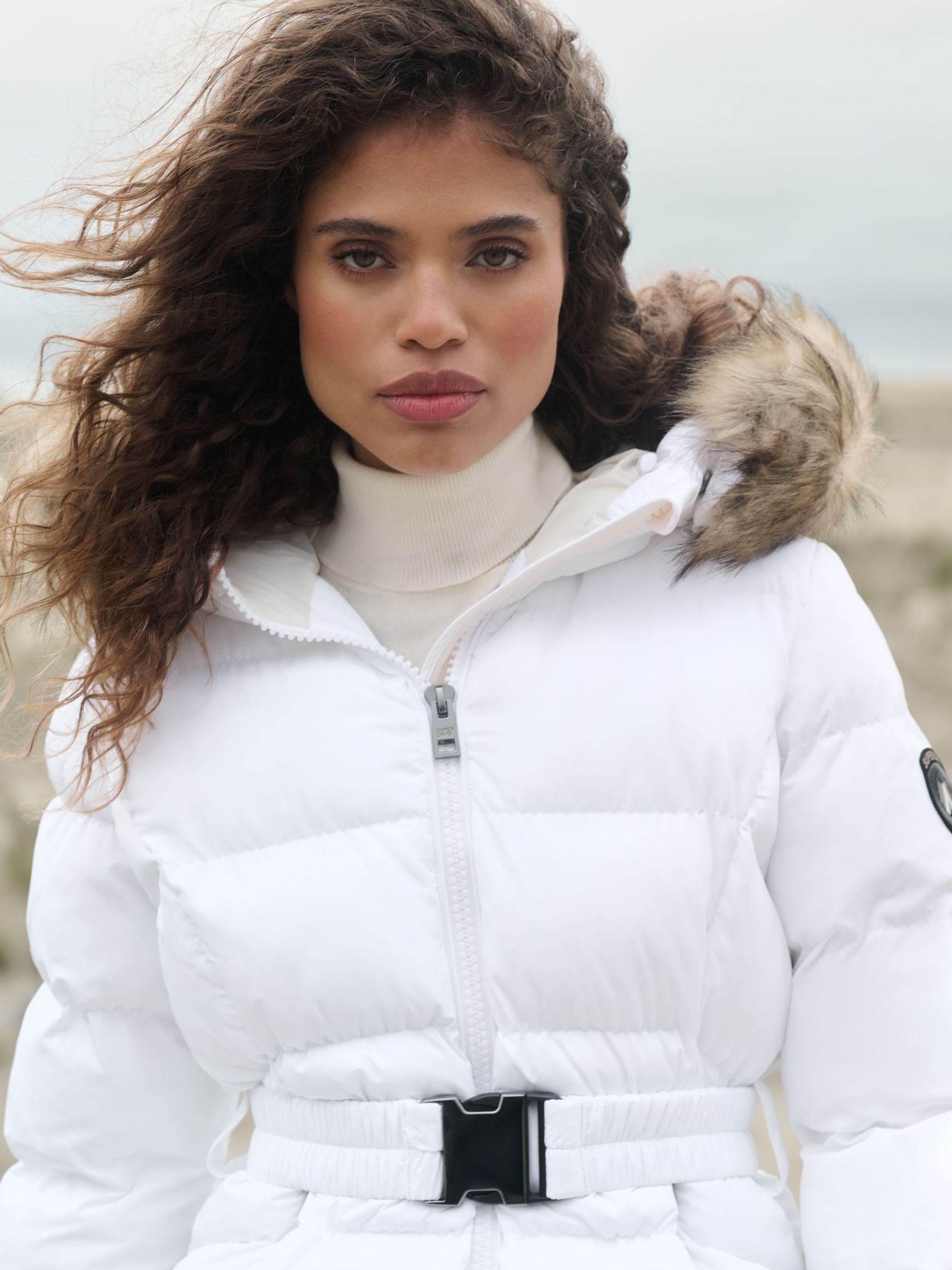 Buy Superdry White Fuji Belted Puffer Jacket from Next USA