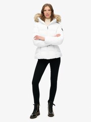 Superdry White Fuji Belted Puffer Jacket - Image 3 of 7