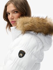 Superdry White Fuji Belted Puffer Jacket - Image 4 of 7