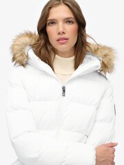 Superdry White Fuji Belted Puffer Jacket - Image 5 of 7