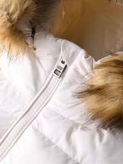 Superdry White Fuji Belted Puffer Jacket - Image 6 of 7