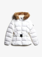 Superdry White Fuji Belted Puffer Jacket - Image 7 of 7