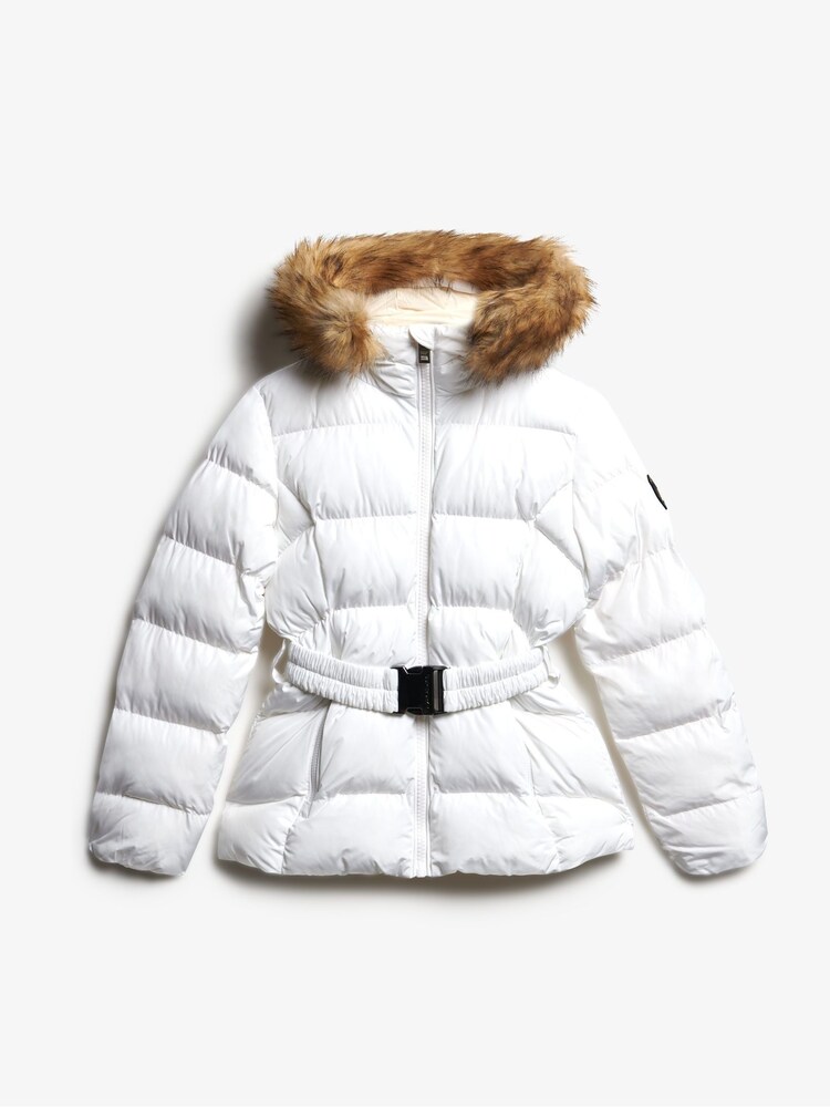Superdry White Fuji Belted Puffer Jacket - Image 7 of 7 Superdry White Fuji Belted Puffer Jacket - Image 7 of 7