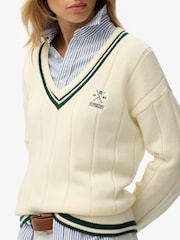 Superdry Cream Cricket Club Jumper - Image 3 of 4