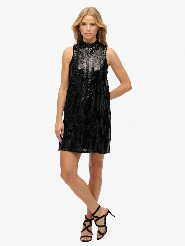 Superdry Sl Sequin A Line Mini Dress - Slika 1 iz 8