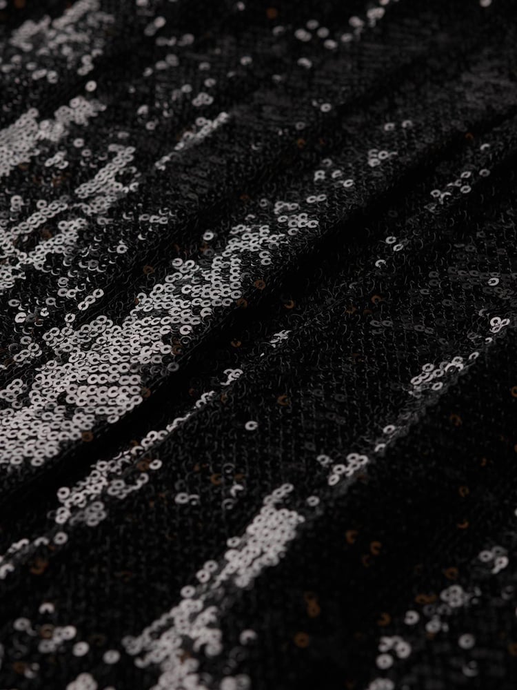 Superdry Black Sl Sequin A Line Mini Dress - Image 8 of 8 Superdry Black Sl Sequin A Line Mini Dress - Image 8 of 8