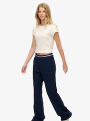 Superdry Dark Blue Athletic Essentials Logo Low Rise Flare Joggers - Image 2 of 6