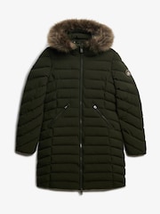 Superdry Green Fuji Faux Hooded Mid Length Jacket - Image 7 of 7