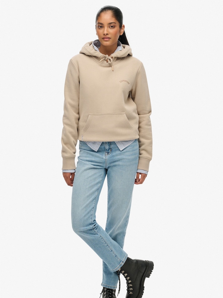 Superdry Grey Essential Logo Embroidered Hoodie - Image 2 of 7