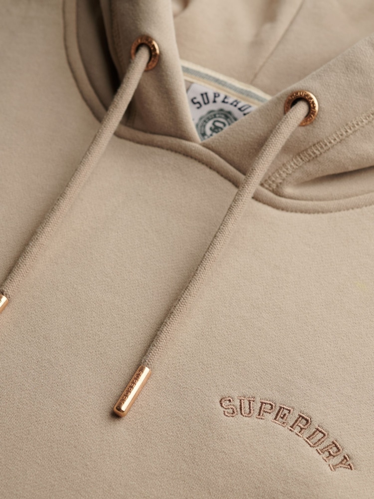 Superdry Grey Essential Logo Embroidered Hoodie - Image 6 of 6