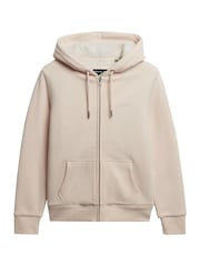 Superdry Pink Borg Lined Zip Hoodie - Image 1 of 2