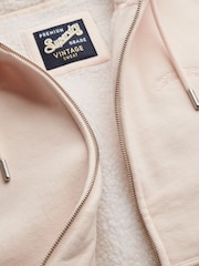Superdry Pink Borg Lined Zip Hoodie - Image 2 of 2