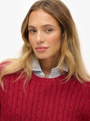Superdry Bordeaux Red Slouchy Cable Knit Jumper - Image 4 of 4