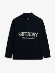 Superdry Blue Slouchy Graphic Half Zip Jumper - Image 5 of 5