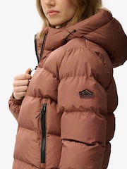 Superdry Brown Hooded Sports Puffer Jacket - Image 6 of 7