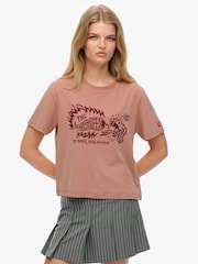 Superdry Pink Roadside Trade Relaxed T-Shirt - Image 1 of 6