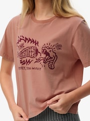Superdry Pink Roadside Trade Relaxed T-Shirt - Image 3 of 6