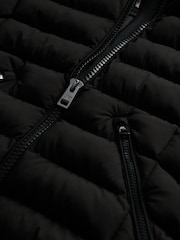 Superdry Black Fuji Faux Fur Hooded Longline Coat - Image 7 of 7