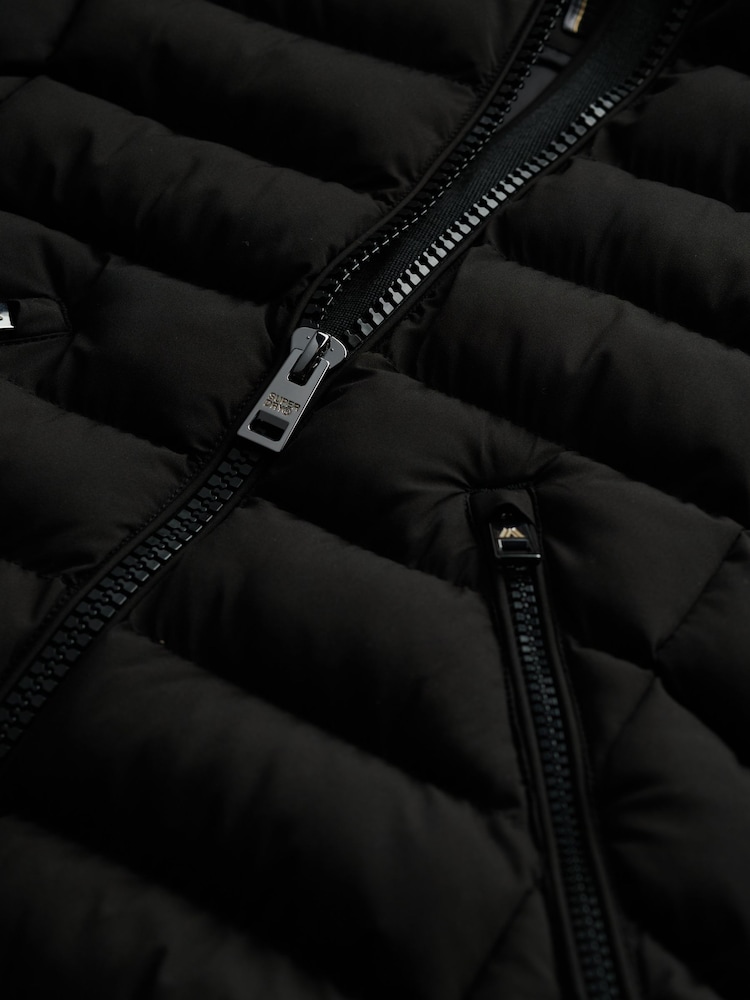 Superdry Black Fuji Faux Fur Hooded Longline Coat - Image 7 of 7