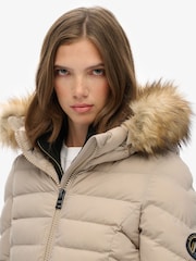 Superdry Grey Fuji Faux Hooded Mid Length Jacket - Image 4 of 6